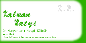 kalman matyi business card