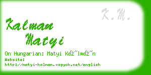 kalman matyi business card